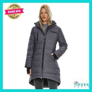 Winter Down Jacket Slim Fit Quilted Puffer Coat Hooded Warm Outerwear Chic